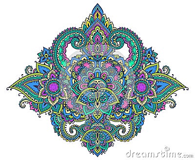 Vector pattern of henna floral elements Vector Illustration