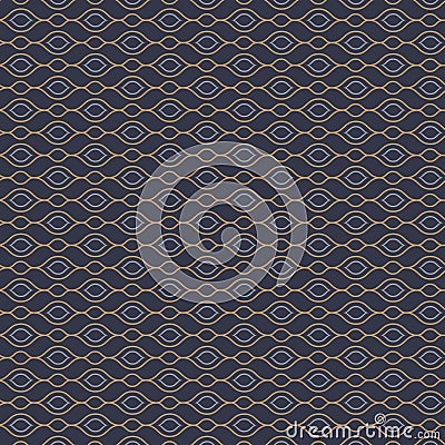 Vector pattern with linear waves garland on horizontal. graphic clean design for fabric, event, wallpaper etc. Vector Illustration