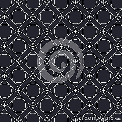 Vector pattern. Modern linear ornament with abstract flower. Geometric stylish background. Vector Illustration