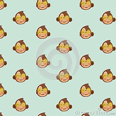 Vector pattern of monkey. Vector Illustration