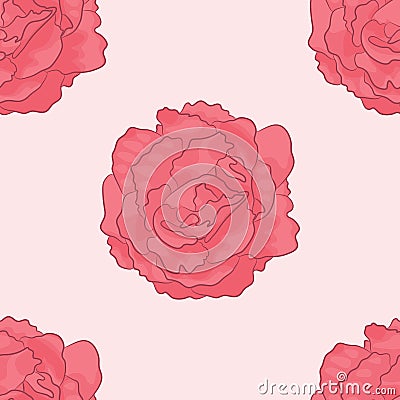 Vector Pattern of Pink Poses on Light Background Vector Illustration