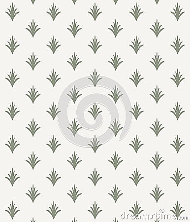 Vector pattern, repeating abstract green grass. monochrome stylish clean design for fabric, wallpaper, printing. Vector Illustration