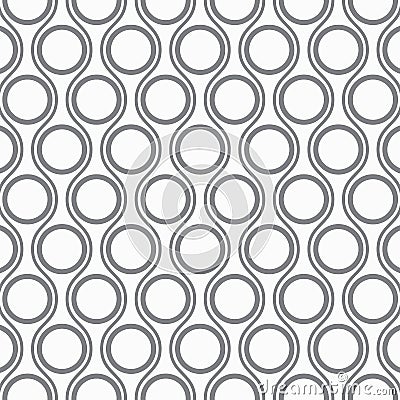 Vector pattern, repeating circles and wavy line, modern stylish monochrome Vector Illustration