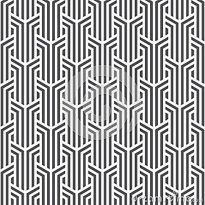Vector pattern. Repeating geometric tiles with linear striped rhombuses Vector Illustration