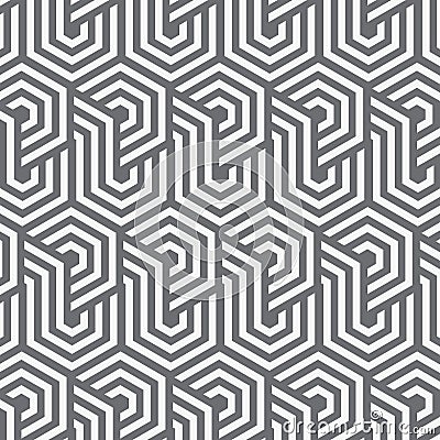 Vector pattern. repeating hexagon grid. Abstract stripped geometric background. Vector illustration. Vector Illustration