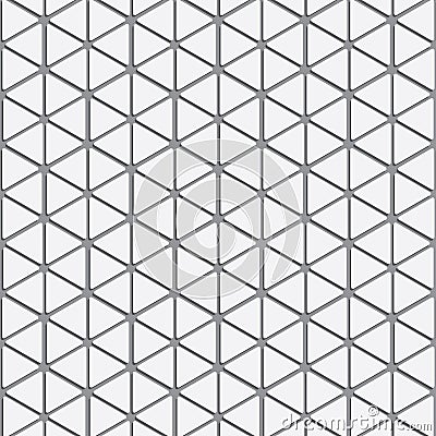 Vector pattern. Repeating striped triangles with shadow on hexagon. Vector Illustration