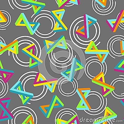 Vector Pattern 80s. Geometric Seamless Abstract Background. Retro Memphis Style 1980s. Vector Illustration