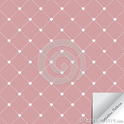 Vector pattern Valentine`s concept. Modern stylish texture. Repeating geometric tiles with abstract heart and rhombuses Vector Illustration