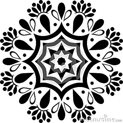 Beautiful Vintage Mandala Design in White Background. Vector Illustration