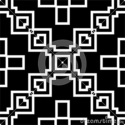 Black GEOMETRIC seamless pattern in white background Vector Illustration