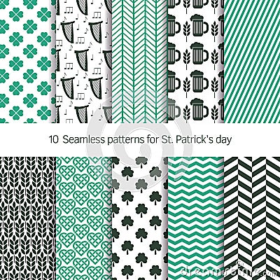 Vector patterns for St. Patrick's day Vector Illustration
