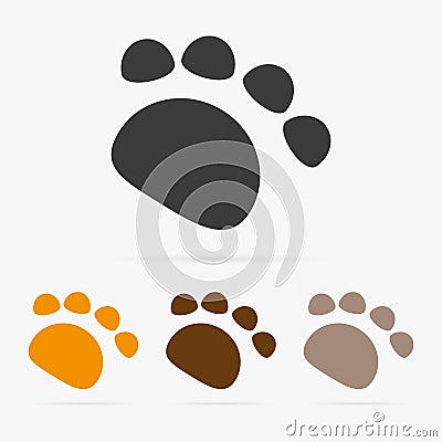 Vector paw icon Vector Illustration