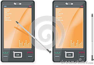 Vector PDA and stylus Vector Illustration