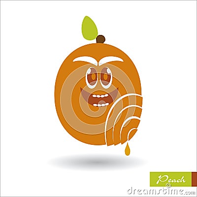 Vector peach, apricot illustration Vector Illustration