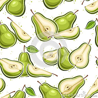 Vector Pear Seamless Pattern Vector Illustration