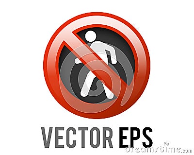 Vector pedestrian symbol with red circle restricted icon Vector Illustration