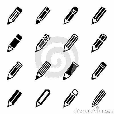 Vector Pencil icon set Vector Illustration