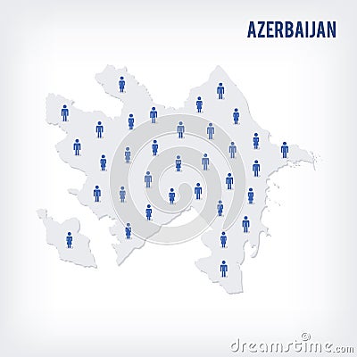 Vector people map of Azerbaijan . The concept of population. Stock Photo