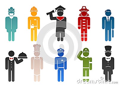 Vector people occupations icon set Vector Illustration