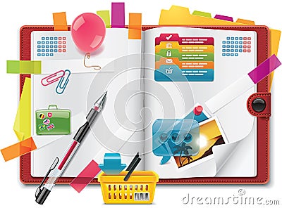 Vector personal organizer features XXL icon Vector Illustration