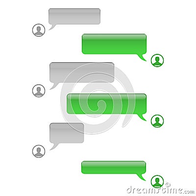 Vector phone chat bubbles. Sms messages. Speech bubbles. Short message service bubbles. Vector Illustration