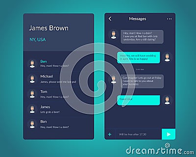 Vector phone chat interface. Vector Illustration