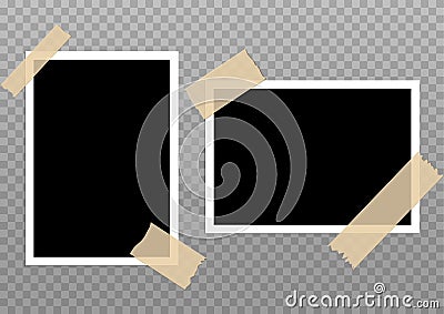 Vector photo frame picture background. Border photography album design. Image element empty retro frame Vector Illustration