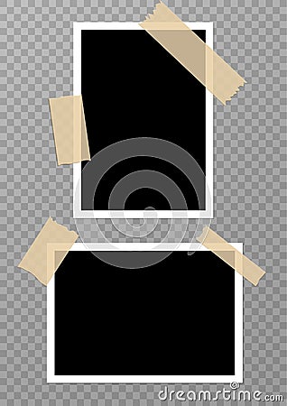 Vector photo frame picture background. Border photography album design. Image element empty retro frame Stock Photo