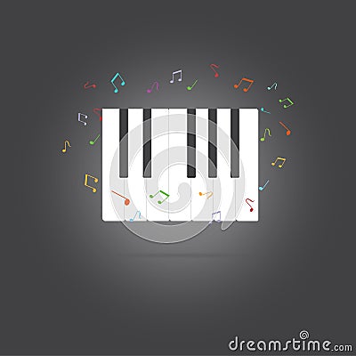 Vector of piano key .music icon Stock Photo