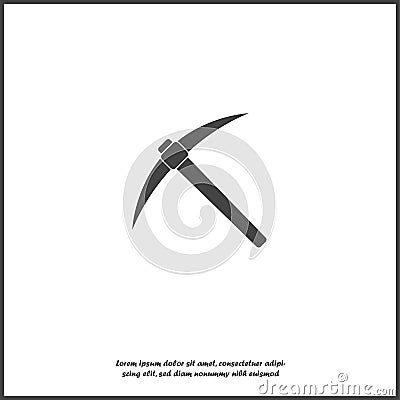 Vector pickaxe icon on white isolated background. Layers grouped for easy editing illustration. Vector Illustration