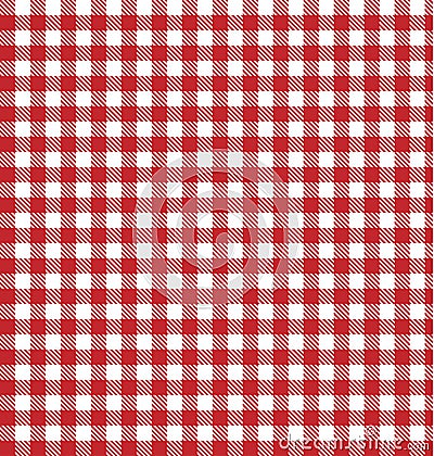 Tablecloth Picnic Blanket Background Table Cloth Vector Pattern, Red White Gingham Texture 