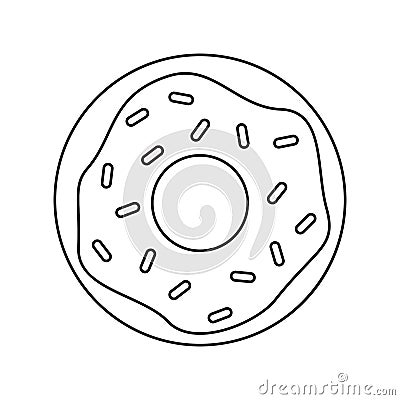 Vector illustration of cute black and white doughnut isolated on white background Vector Illustration