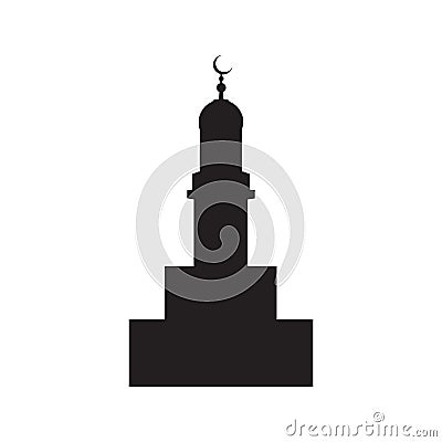 Vector picture of the silhouette of the building of the mosque, flat icon Stock Photo