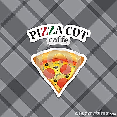Vector piece of pizza realistic icon Vector Illustration