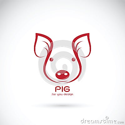 Vector of a pig head on white background. Vector Illustration