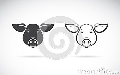 Vector of pigs head design on a white background. Farm animals. Pig logo or icon. Easy editable layered vector illustration Vector Illustration