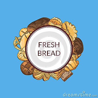 Vector pile of hand drawn colored bakery elements Vector Illustration