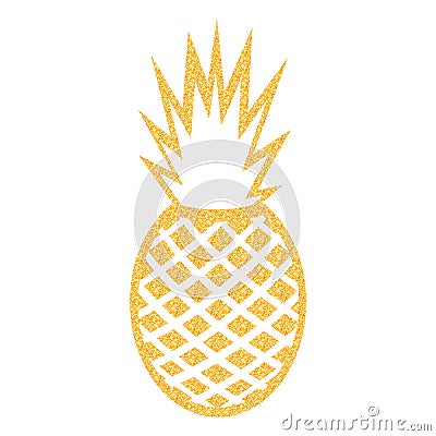 Vector pineapple with glitter outline Vector Illustration