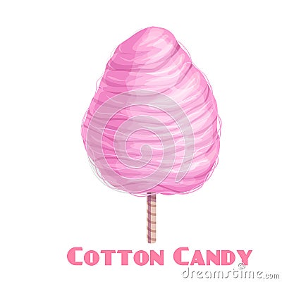 Pink cotton candy Vector Illustration