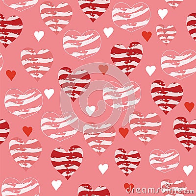 Vector coral pink and red love hearts Vector Illustration