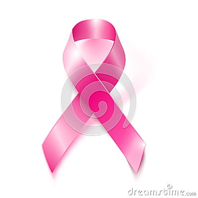 Vector pink ribbon breast cancer awareness symboll Vector Illustration