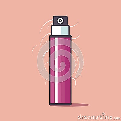 Vector of a pink spray bottle on a pink background with a flat design Vector Illustration