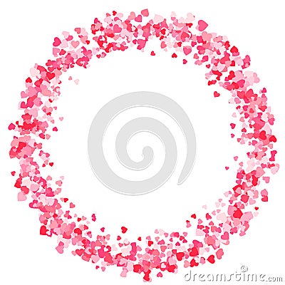 Vector pink & red Valentines Day heartshapes background element in flat style Vector Illustration