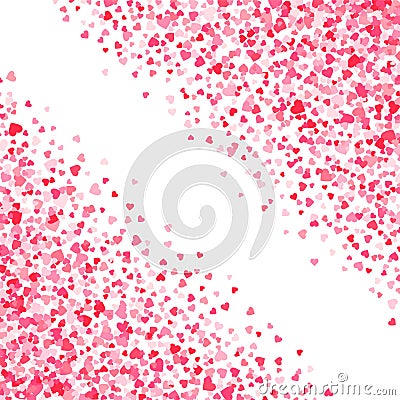 Vector pink & red Valentines Day heartshapes background element in flat style Vector Illustration