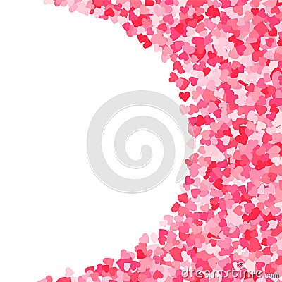 Vector pink & red Valentines Day heartshapes background element in flat style Vector Illustration