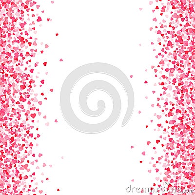 Vector pink & red Valentines Day heartshapes background element in flat style Vector Illustration