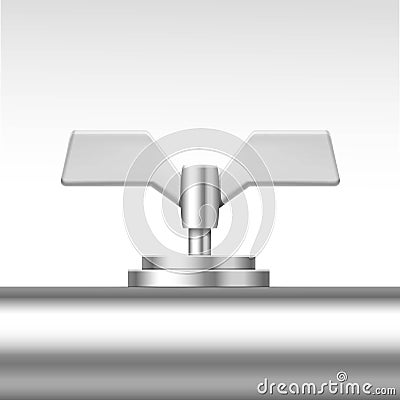 Vector Pipe Valve Isolated on White Vector Illustration