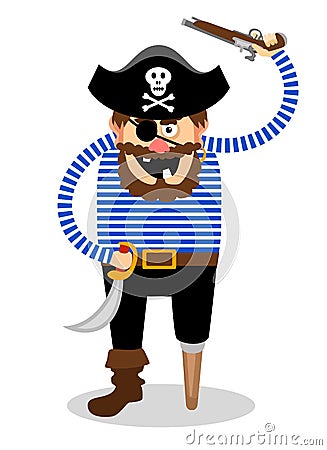 Vector pirate on a white background Vector Illustration