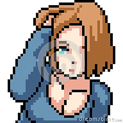 Vector pixel art anime gil Vector Illustration