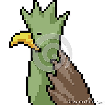 Vector pixel art bird arrogant Vector Illustration